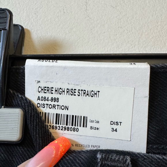 AGOLDE (NWT) Cherie High rise straight jeans in distortion - Black - Picture 8 of 8